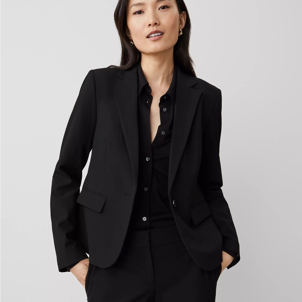 Ann Taylor Black One Button Blazer